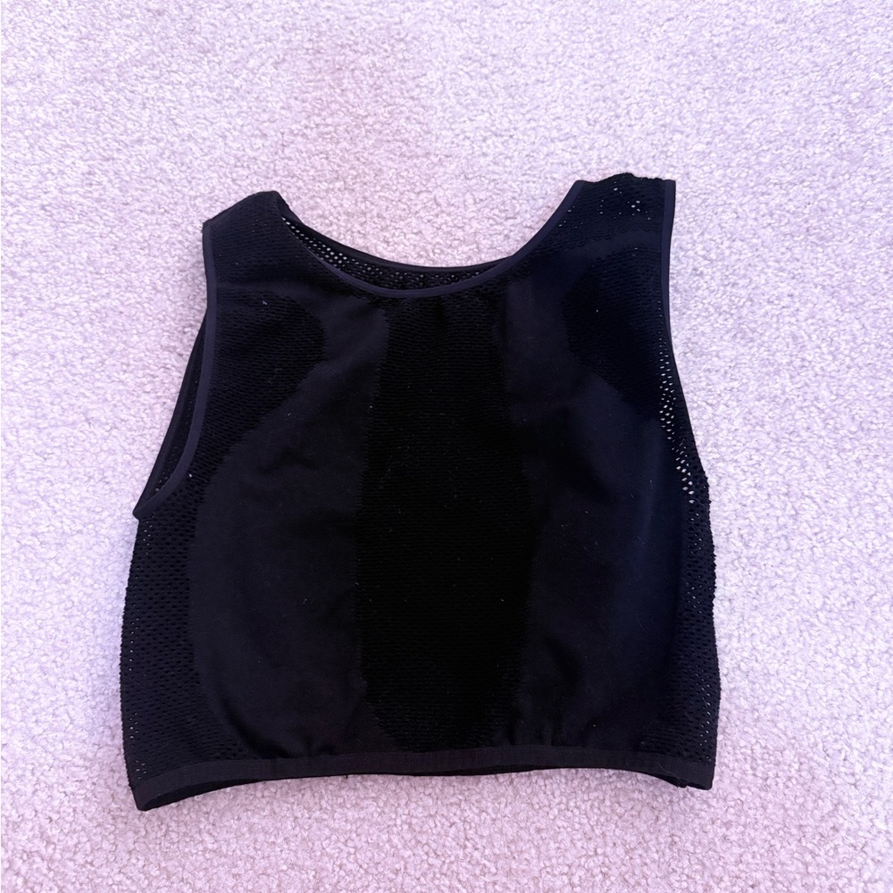 Out from under see through mesh black crop top festival rave top